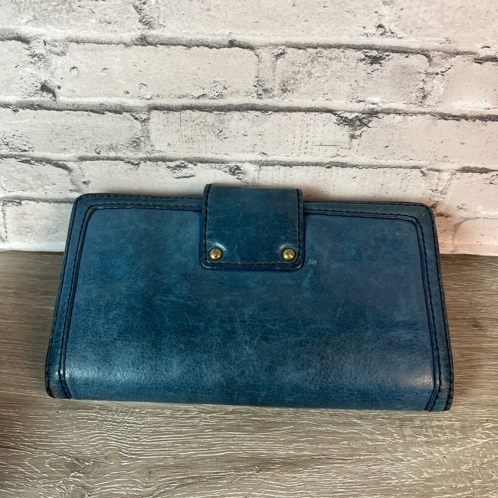 Marc by Marc Jacobs Totally Turnlock flap wallet in blue leather - Picture 4 of 7